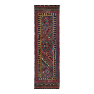 Rug & Kilim’s Contemporary Kilim Runner Rug With Polychromatic Geometric Pattern For Sale
