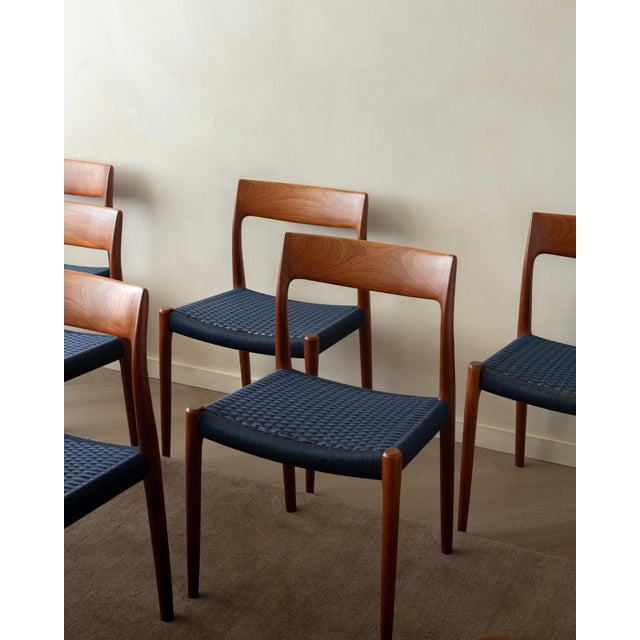 1960s Danish Modern Teak Dining Chairs Model 77 by Niels Otto Møller for j.l. Møllers Møbelfabrik, Denmark, 1960s, Set of 6 For Sale - Image 5 of 18