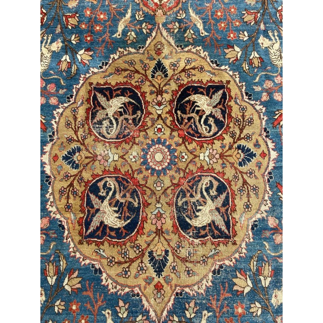 1920's Story Book Paradise Tabriz Rug With Pink Blue & Greens 9 X 12 ...