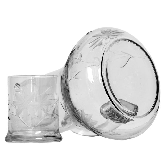 Transparent Mid 20th Century Night Stand Pitcher & Glass For Sale - Image 8 of 10