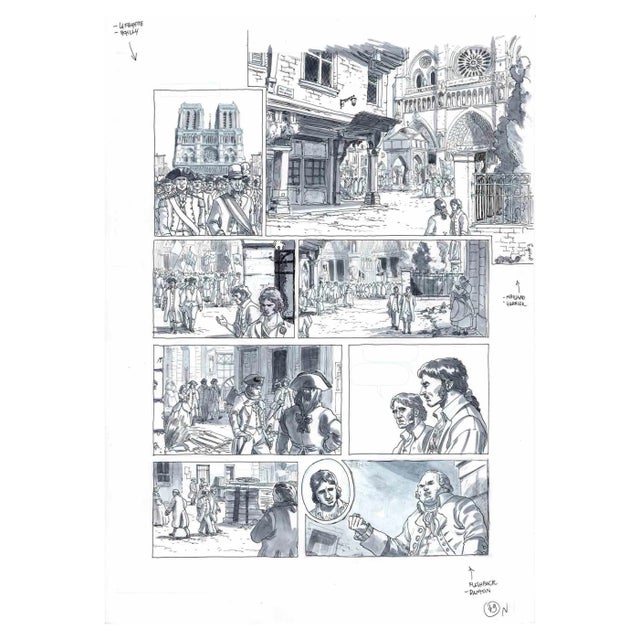 Vincenzo Bizzarri, Benedetta Rivoluzione, Ink & Watercolor on Paper, 2019 For Sale