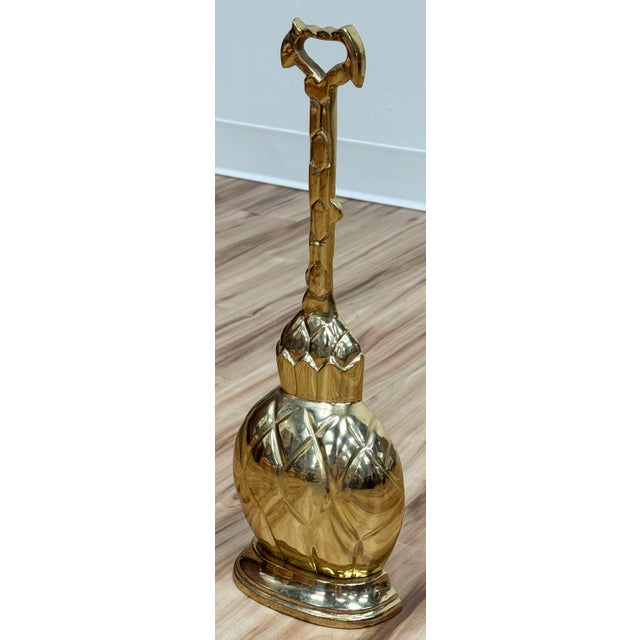 Chinoiserie Oversize Vintage Brass Pineapple Doorstop For Sale - Image 3 of 7