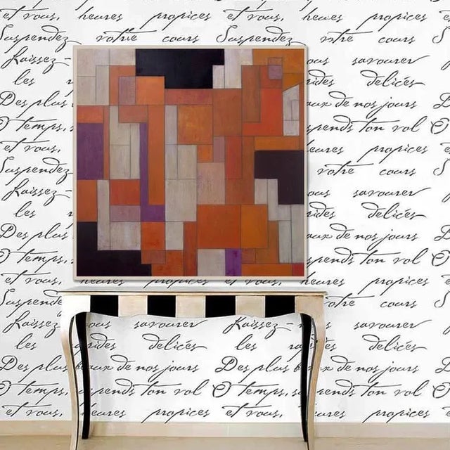 Contemporary Contemporary Abstract Geometric Painting For Sale - Image 3 of 4