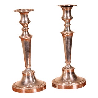 Victorian Silver Plated Candlesticks, Set of 2 For Sale
