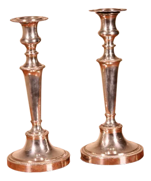 Victorian Silver Plated Candlesticks, Set of 2