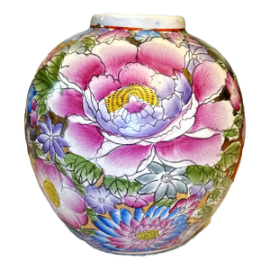 Vintage Chinese Floral Vase - Millefleurs, Thousand Flowers