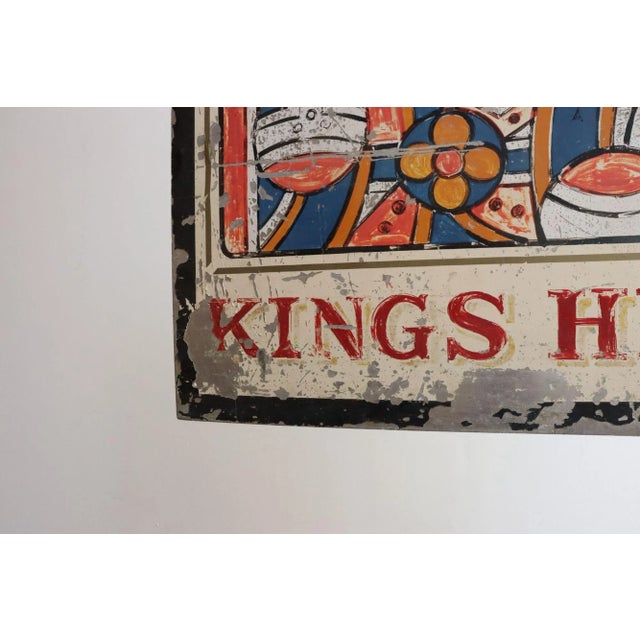 Early 20th Century Double-Sided "Kings Head" Hand Painted Metal English Pub Sign For Sale - Image 18 of 18