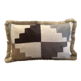 Pyramide Rectangle Lumbar Designer Pillow With Down Feather Insert For Sale