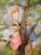 Original Large Vintage G Maurice Impressionist Painting Children in Tree For Sale - Image 4 of 8