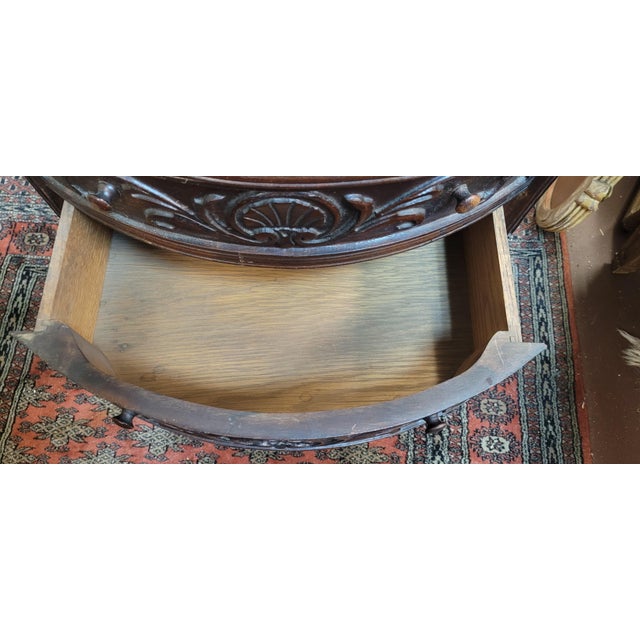 Wood Antique Shell Carved Small Table For Sale - Image 7 of 10
