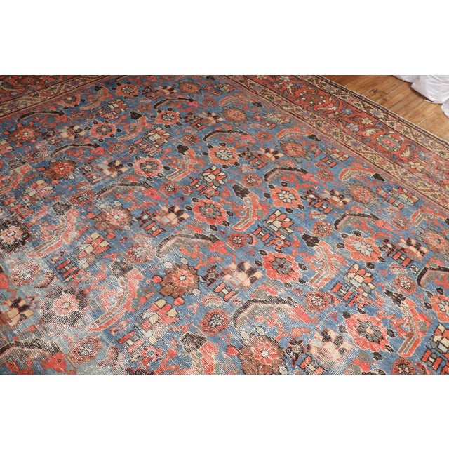 Early 20th Century Oversize Blue Grey Persian Mahal Rug - 13'4" x 20'4" For Sale - Image 10 of 12