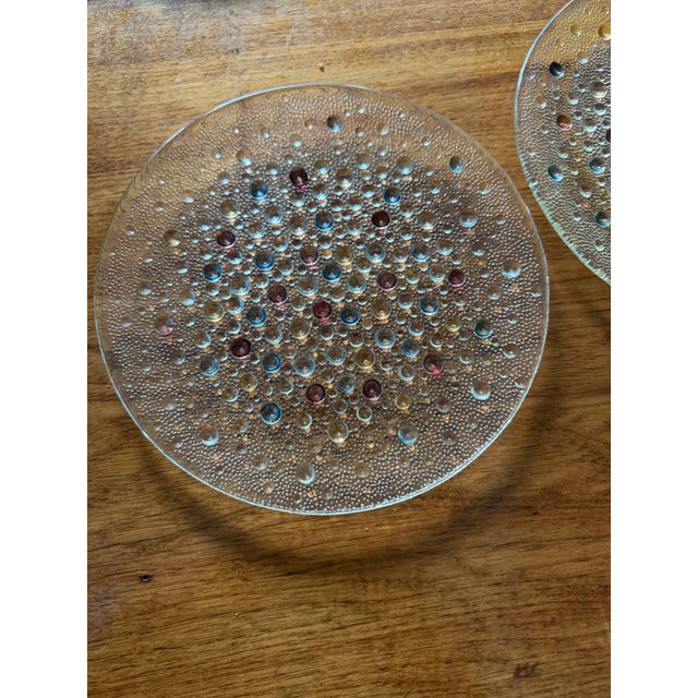 1970s Four 8” Asteroid Bubble Glass Plates by Mid-Century Modern Polish Art Glass Designer Jan Sylwester Drost For Sale - Image 5 of 9