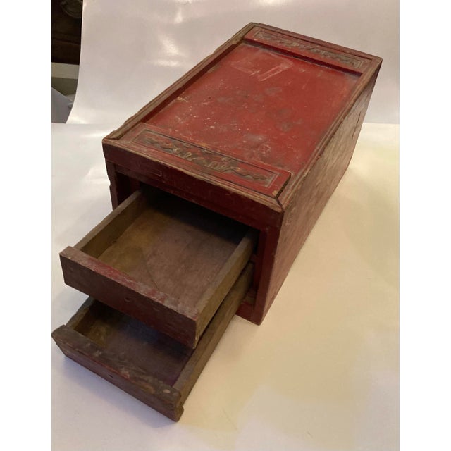 Antique Red Storage Box From India For Sale - Image 12 of 12
