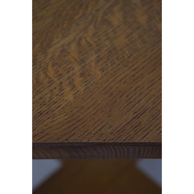 Mission Oak Bench Made Stickley Style Table For Sale - Image 4 of 16