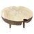 Impressive four inch single slab reclaimed teak wood coffee table. We bleached the teak and added a light white wash...