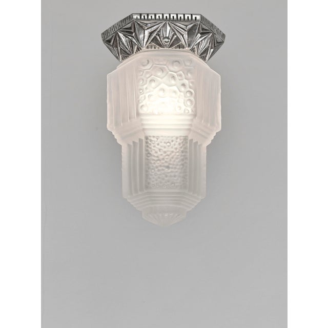 Muller Frères 1930s French Art Deco Flush Mount by Francis Hubens & Muller Freres France - A Pair For Sale - Image 4 of 12