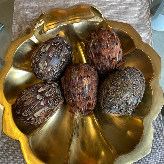 1970s Solid Brass Footed Shell Bowl For Sale - Image 4 of 5