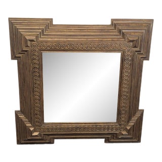 Antique Mirror in Wood Carved Frame For Sale