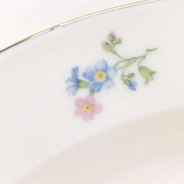 Vintage Ceramic Soup Plates with Floral Decorations and Golden Edging from Seltmann Weiden, Bavaria, Set of 12 For Sale - Image 3 of 7