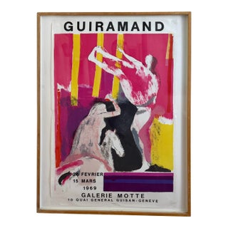 Paul Guiramand - Framed Mid Century Gallery Poster - 1969 For Sale