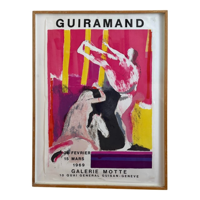 Paul Guiramand - Framed Mid Century Gallery Poster - 1969 For Sale