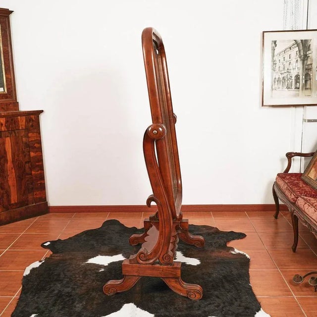 Glass Psyche Mirror in Wooden Frame For Sale - Image 7 of 9