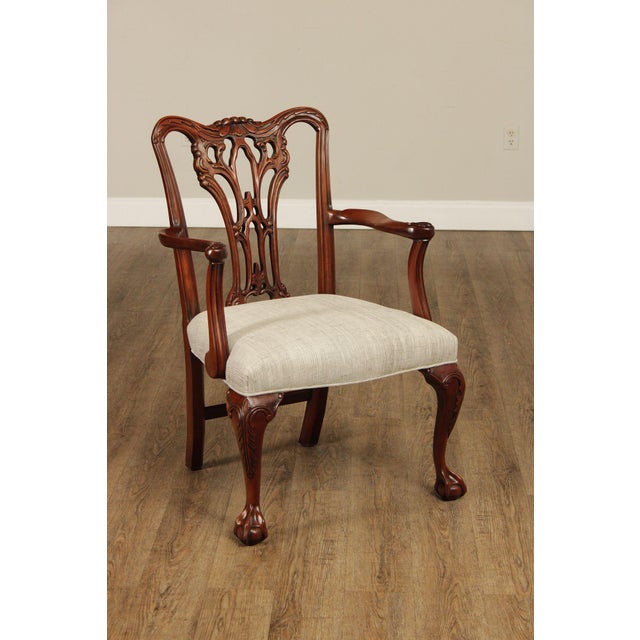 Chippendale Style Quality Set Of Eight Solid Mahogany Dining Chairs For Sale - Image 13 of 18