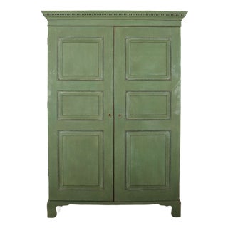 18th Century English Painted Wardrobe For Sale