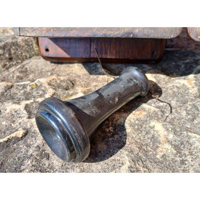 Antique Kellogg Quarter Sawn Oak Wall Telephone Hand Crank Chicago Il 1901 For Sale In Cleveland - Image 6 of 12