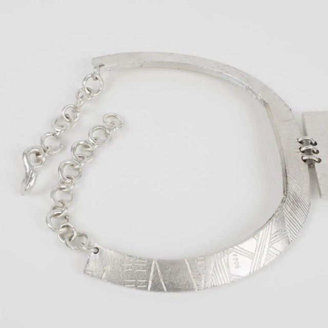 Silver Biche de Bere Paris Graffiti Silvered Link Necklace in Limited Edition For Sale - Image 8 of 11