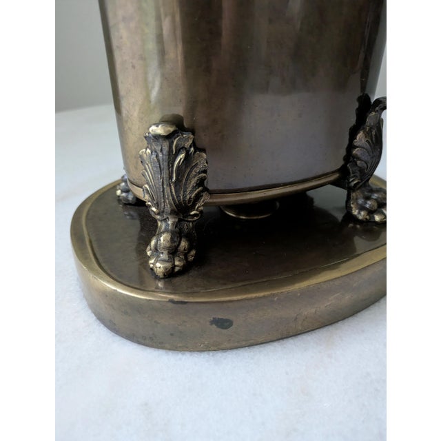 Mid Century French Empire Aged Brass Footed Table Lamps by Frederick Cooper For Sale In Chicago - Image 6 of 9