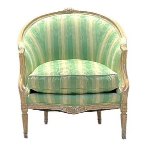 Vintage Regency Louis XVI Painted Bergere Chair