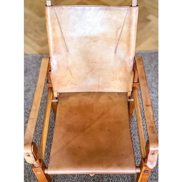 Cognac Leather Safari Chair from Wilhelm Kienzle, 1950s For Sale - Image 11 of 14