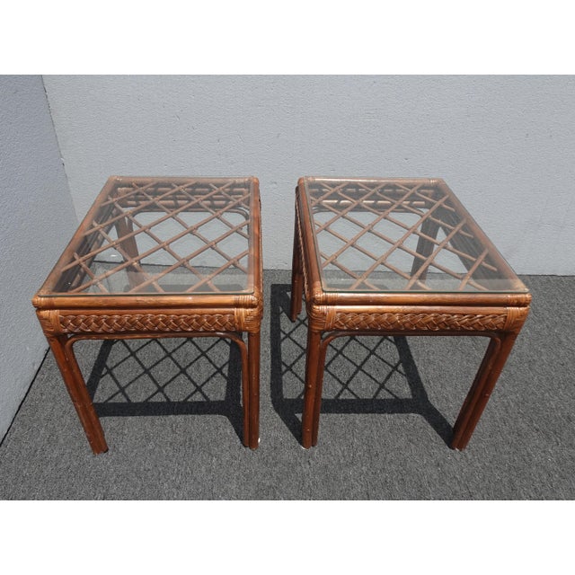 Unique End Tables in Good Vintage Condition. They are Solid and Firm. Wear is usual for their age. Please see photos....