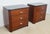 Pair of Nightstands by Stickley. Store item #558. They features three dovetailed drawers and stone top.