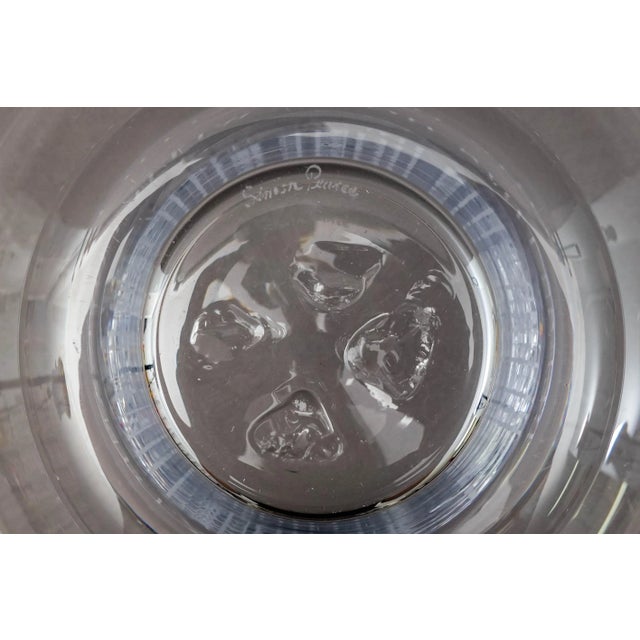 Glass Late 20th Century Simon Pearce Bless This Home With Love and Laughter Crystal Centerpiece Bowl For Sale - Image 7 of 8