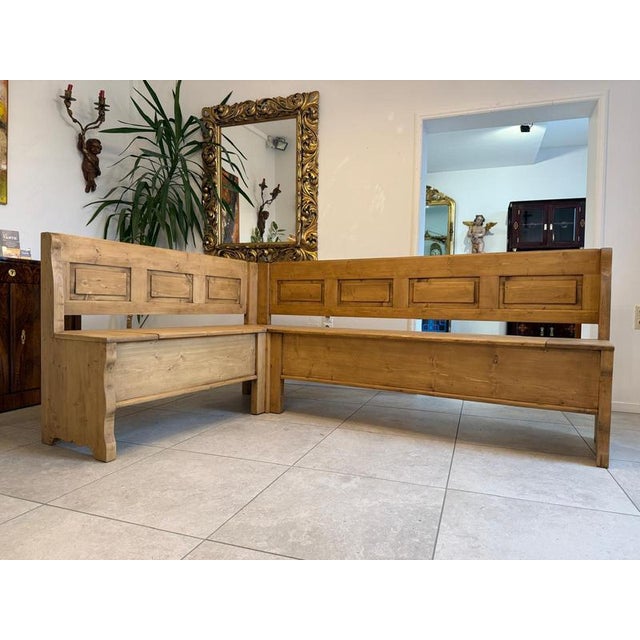 Farmhouse Corner Bench Group in Wood For Sale - Image 14 of 14