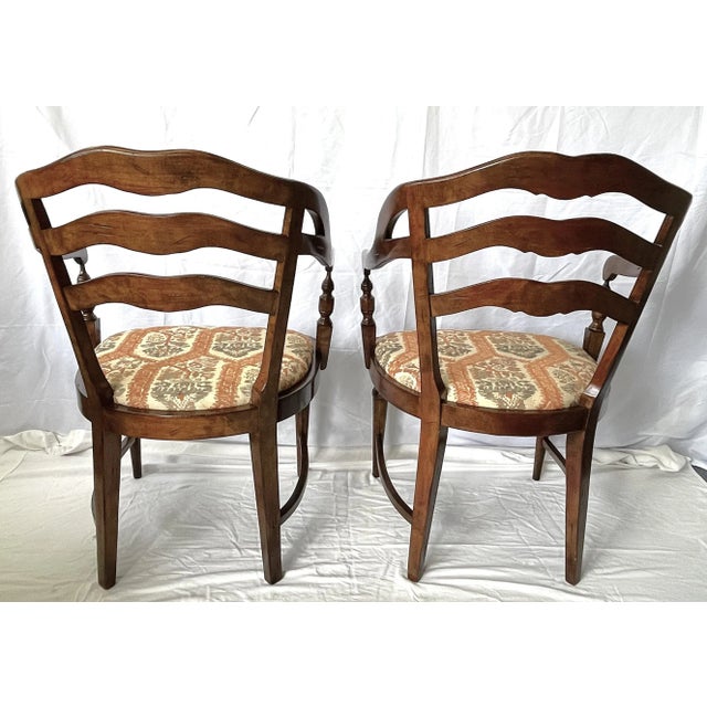 Mid 20th Century Mid 20th Century Country Ladderback Tub Chairs- a Pair For Sale - Image 5 of 13