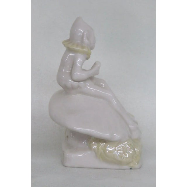 Mid-Century Modern Belleek Ireland Porcelain Ivory Yellow Luster Leprechaun Figurine For Sale - Image 3 of 10