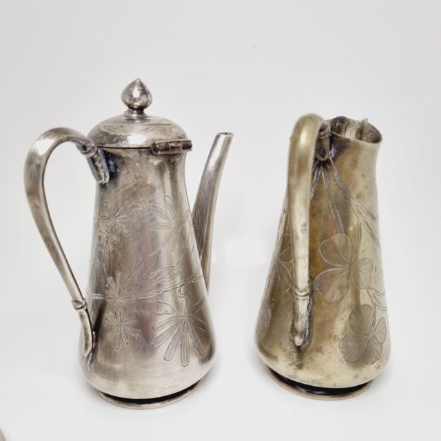 Art Nouveau Alpaca Silver Coffee Service, 1890s, Set of 7 For Sale - Image 18 of 18