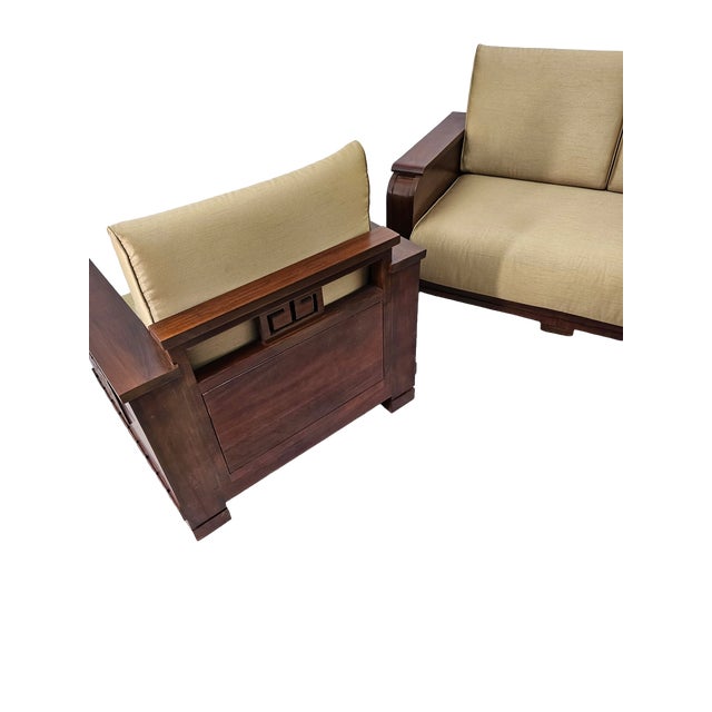 Vintage Custom Mahogany Sofa Set, 1980s For Sale - Image 13 of 13