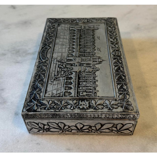 Mid 20th Century Vintage Polish Metal and Wood Box For Sale - Image 5 of 12