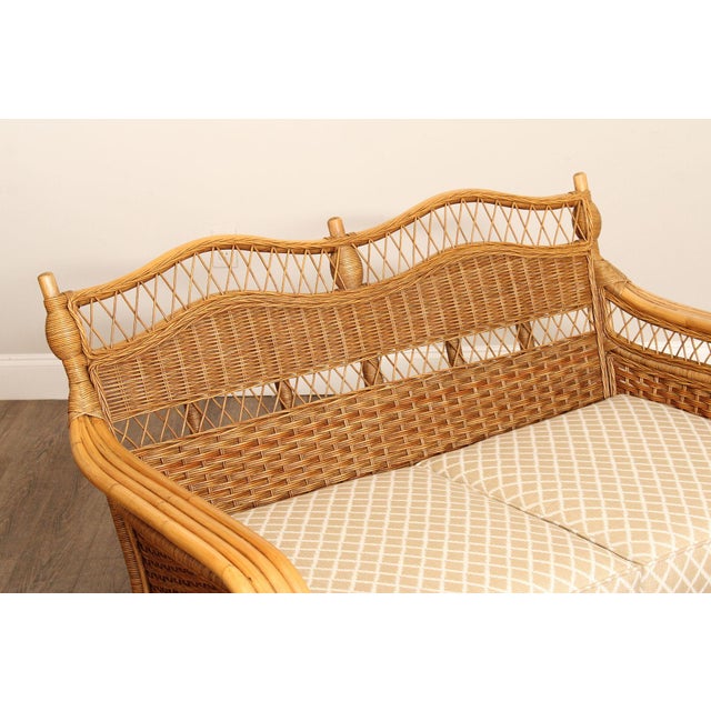 Braxton Culler Rattan and Wicker Loveseat For Sale - Image 11 of 12