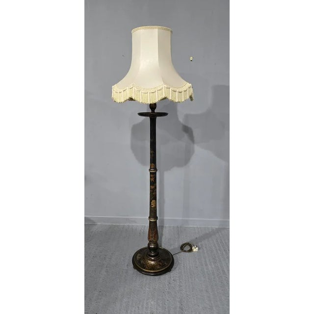 Vintage Chinoiserie Standard Lamp with Shade, 1920 For Sale - Image 9 of 9