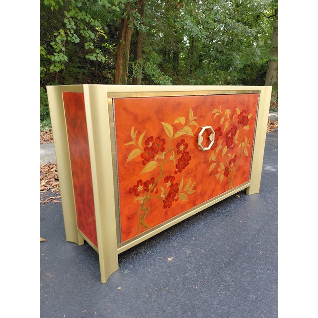1970s Mastercraft Chinoiserie Faux-Tortoise and Brass Commode For Sale - Image 14 of 14