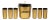 Vintage Gold and Black Insulated Ice Bucket and Beverage Cups - Set of 7 For Sale