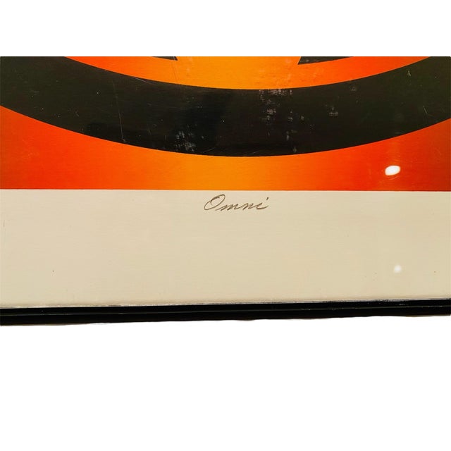 1980s 1980s Mark Rowland Geometric Red and Orange Op Art Signed Framed Screen Print For Sale - Image 5 of 12