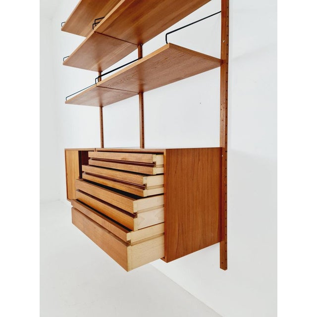 Brown Mid-Century Danish Teak Wall Unit by Poul Cadovius for Cado, 1960s For Sale - Image 8 of 11