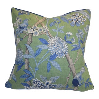Schumacher Linen Bird Pillow For Sale