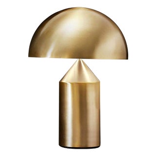 Medium Metal Satin Gold Atollo Table Lamp by Vico Magistretti for Oluce For Sale